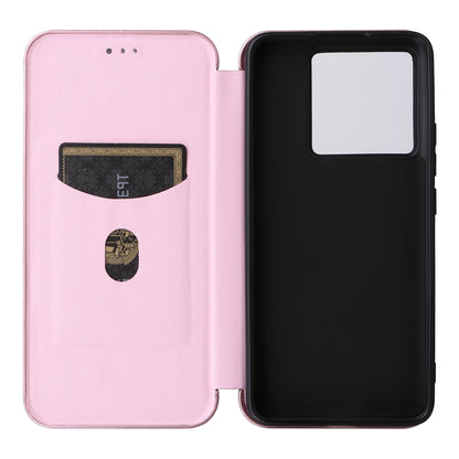 For Xiaomi Redmi K60 Ultra Carbon Fiber Texture Flip Leather Phone Case(Pink) - Xiaomi Cases by buy2fix | Online Shopping UK | buy2fix
