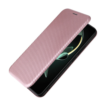 For Xiaomi Redmi K60 Ultra Carbon Fiber Texture Flip Leather Phone Case(Pink) - Xiaomi Cases by buy2fix | Online Shopping UK | buy2fix