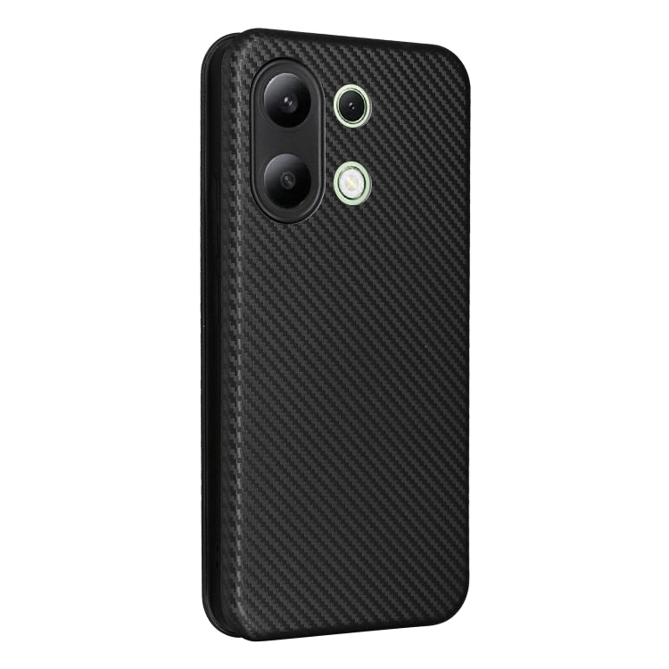 For Xiaomi Redmi Note 13 4G Carbon Fiber Texture Flip Leather Phone Case(Black) - Xiaomi Cases by buy2fix | Online Shopping UK | buy2fix