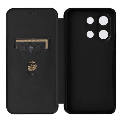 For Xiaomi Redmi Note 13 4G Carbon Fiber Texture Flip Leather Phone Case(Black) - Xiaomi Cases by buy2fix | Online Shopping UK | buy2fix