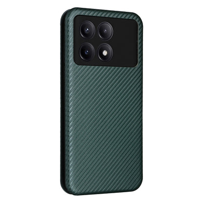 For Xiaomi Redmi K70E 5G Carbon Fiber Texture Flip Leather Phone Case(Green) - Xiaomi Cases by buy2fix | Online Shopping UK | buy2fix