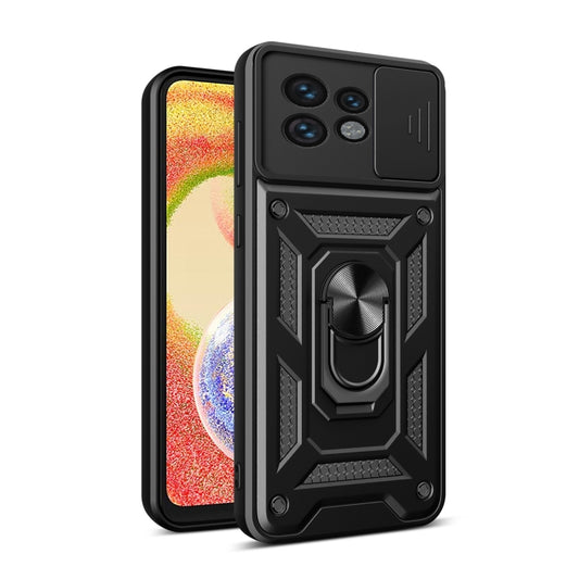 For Motorola Edge 40 Pro Sliding Camera Cover Design TPU+PC Phone Case(Black) - Motorola Cases by buy2fix | Online Shopping UK | buy2fix