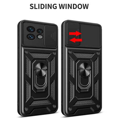 For Motorola Edge 40 Pro Sliding Camera Cover Design TPU+PC Phone Case(Black) - Motorola Cases by buy2fix | Online Shopping UK | buy2fix