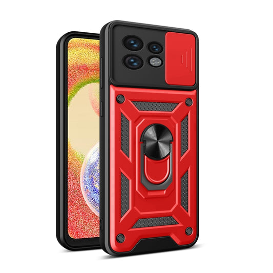For Motorola Edge 40 Pro Sliding Camera Cover Design TPU+PC Phone Case(Red) - Motorola Cases by buy2fix | Online Shopping UK | buy2fix