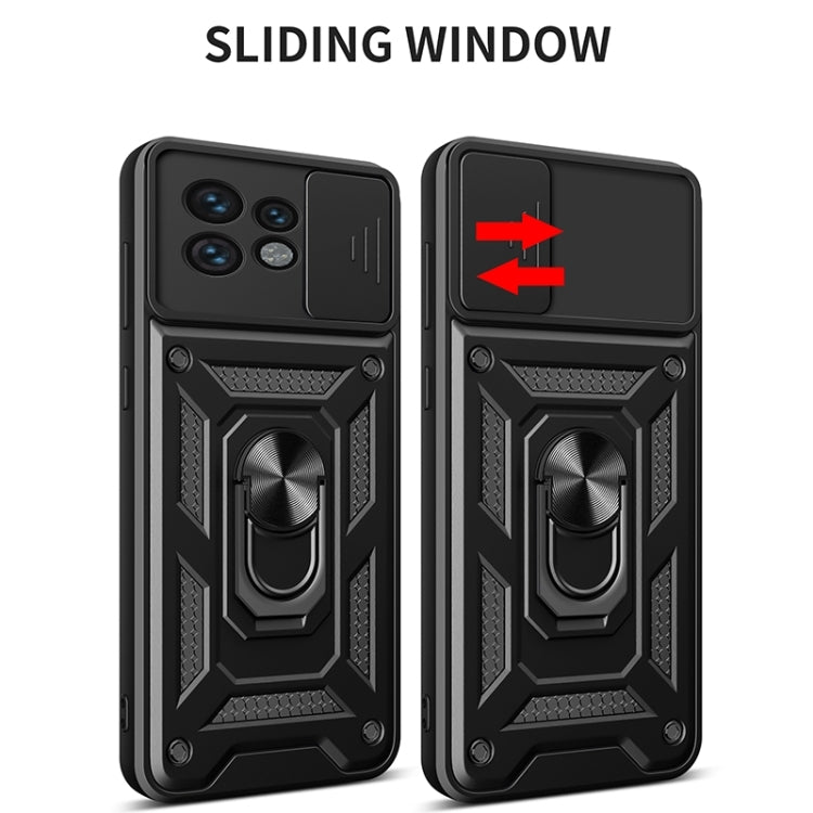 For Motorola Edge 40 Pro Sliding Camera Cover Design TPU+PC Phone Case(Blue) - Motorola Cases by buy2fix | Online Shopping UK | buy2fix