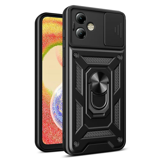 For Motorola Moto G14 Sliding Camera Cover Design TPU+PC Phone Case(Black) by buy2fix