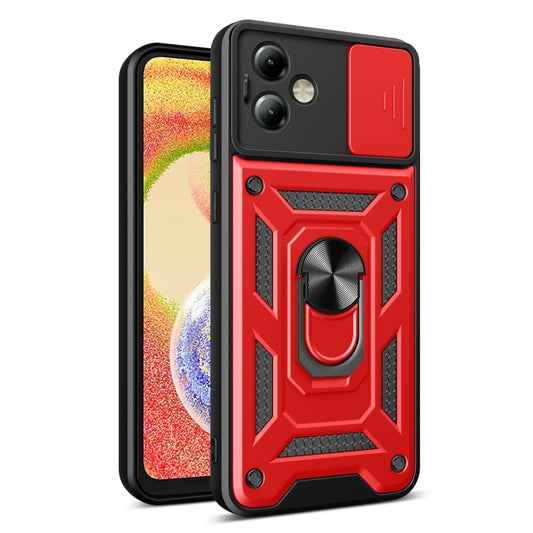 For Motorola Moto G14 Sliding Camera Cover Design TPU+PC Phone Case(Red) by buy2fix