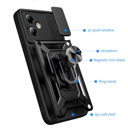 For Motorola Moto G14 Sliding Camera Cover Design TPU+PC Phone Case(Blue) by buy2fix