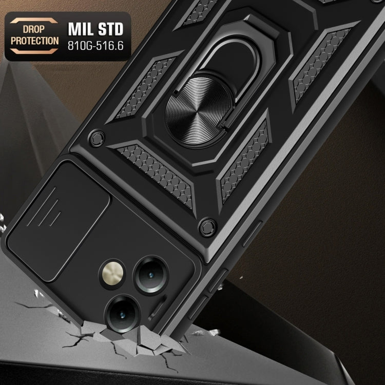 For Motorola Moto G14 Sliding Camera Cover Design TPU+PC Phone Case(Blue) by buy2fix