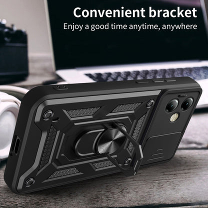 For Motorola Moto G14 Sliding Camera Cover Design TPU+PC Phone Case(Rose Gold) by buy2fix