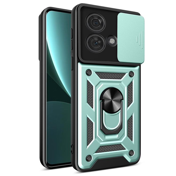 For Motorola Edge 40 Neo 5G Sliding Camera Cover Design TPU+PC Phone Case(Mint Green) - Motorola Cases by buy2fix | Online Shopping UK | buy2fix