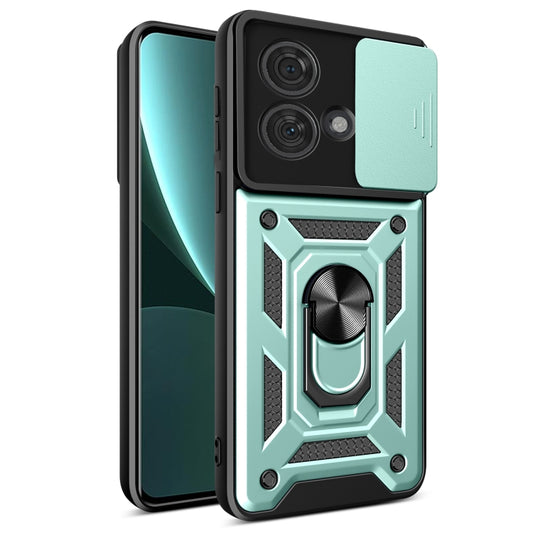 For Motorola Edge 40 Neo 5G Sliding Camera Cover Design TPU+PC Phone Case(Mint Green) by buy2fix