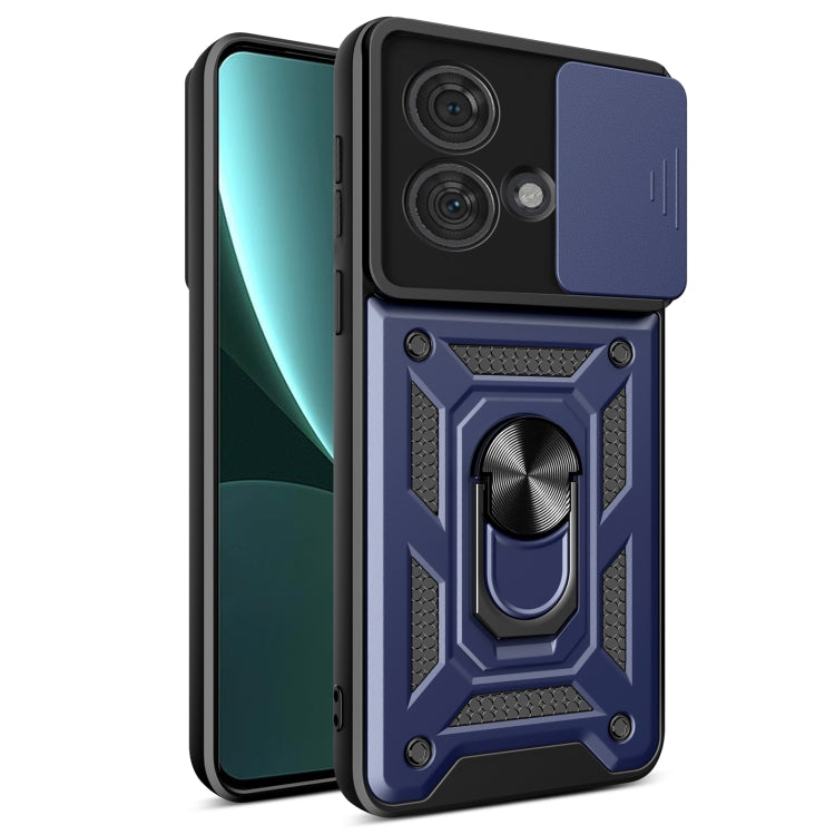 For Motorola Edge 40 Neo 5G Sliding Camera Cover Design TPU+PC Phone Case(Blue) by buy2fix