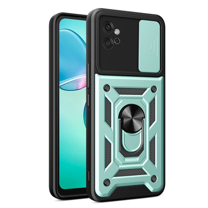For Motorola Moto G32 Sliding Camera Cover Design TPU+PC Phone Case(Mint Green) by buy2fix