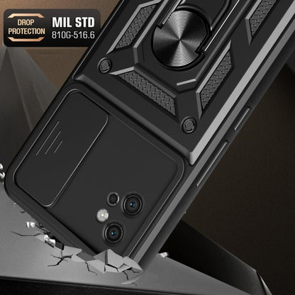 For Motorola Moto G32 Sliding Camera Cover Design TPU+PC Phone Case(Black) by buy2fix