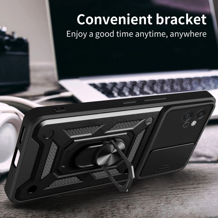 For Motorola Moto G32 Sliding Camera Cover Design TPU+PC Phone Case(Black) by buy2fix