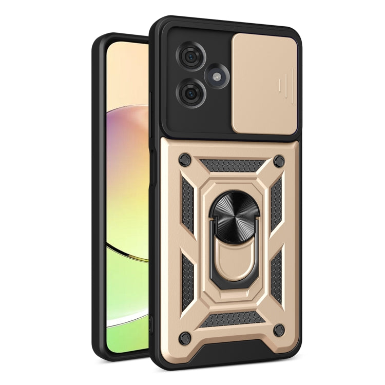 For Motorola Moto G54 5G EU Sliding Camera Cover Design TPU+PC Phone Case(Gold) by buy2fix