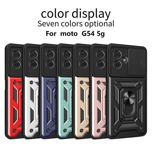 For Motorola Moto G54 5G EU Sliding Camera Cover Design TPU+PC Phone Case(Blue) - Motorola Cases by buy2fix | Online Shopping UK | buy2fix