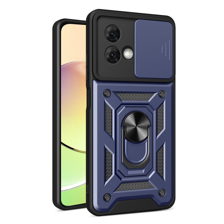 For Motorola Moto G84 Sliding Camera Cover Design TPU+PC Phone Case(Blue) by buy2fix