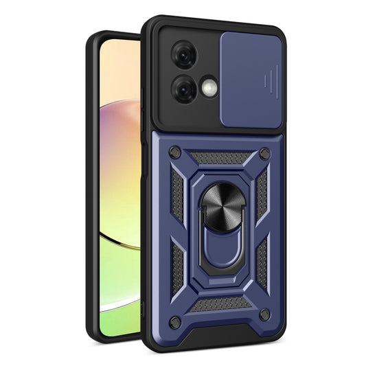 For Motorola Moto G84 Sliding Camera Cover Design TPU+PC Phone Case(Blue) by buy2fix