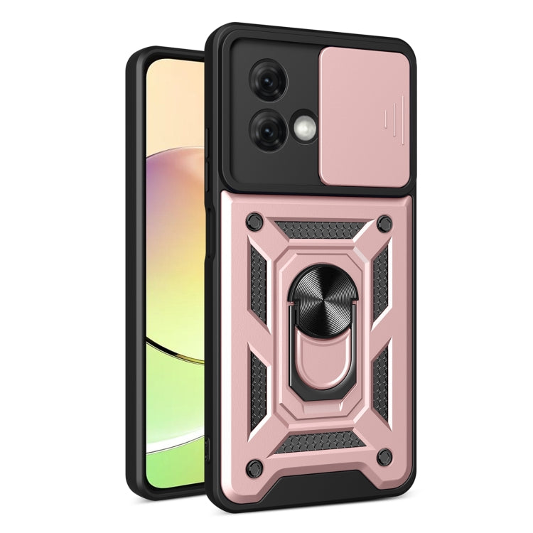 For Motorola Moto G84 Sliding Camera Cover Design TPU+PC Phone Case(Rose Gold) by buy2fix