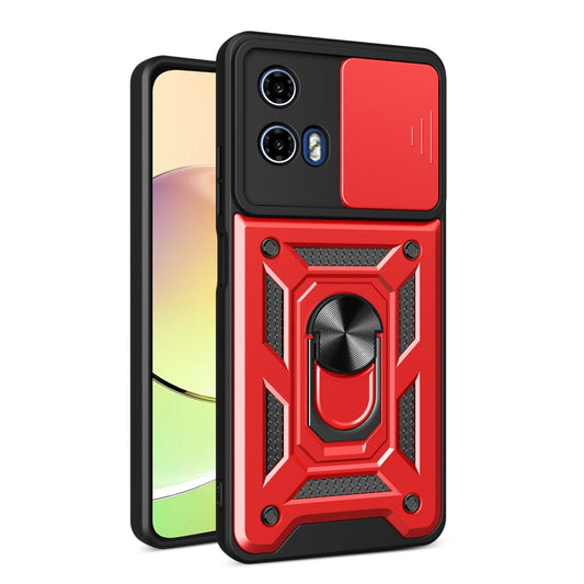 For Motorola Moto G04 / G24 Sliding Camera Cover Design TPU+PC Phone Case(Red) by buy2fix