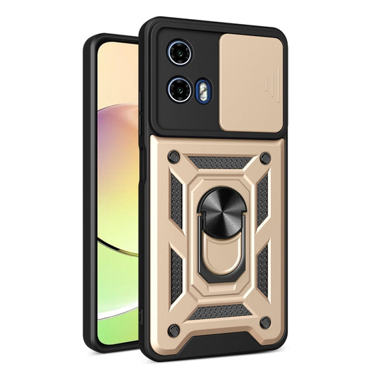 For Motorola Moto G04 / G24 Sliding Camera Cover Design TPU+PC Phone Case(Gold) by buy2fix