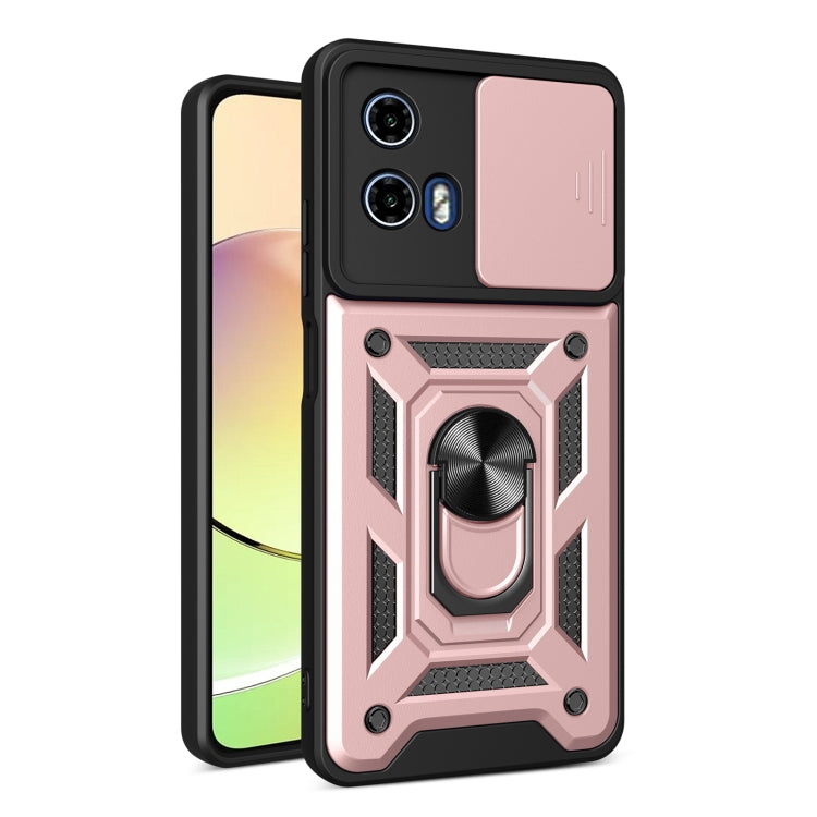 For Motorola Moto G04 / G24 Sliding Camera Cover Design TPU+PC Phone Case(Rose Gold) by buy2fix