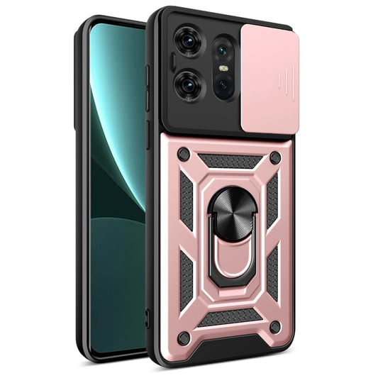 For Motorola Edge 50 Pro Global Sliding Camera Cover Design TPU+PC Phone Case(Rose Gold) by buy2fix