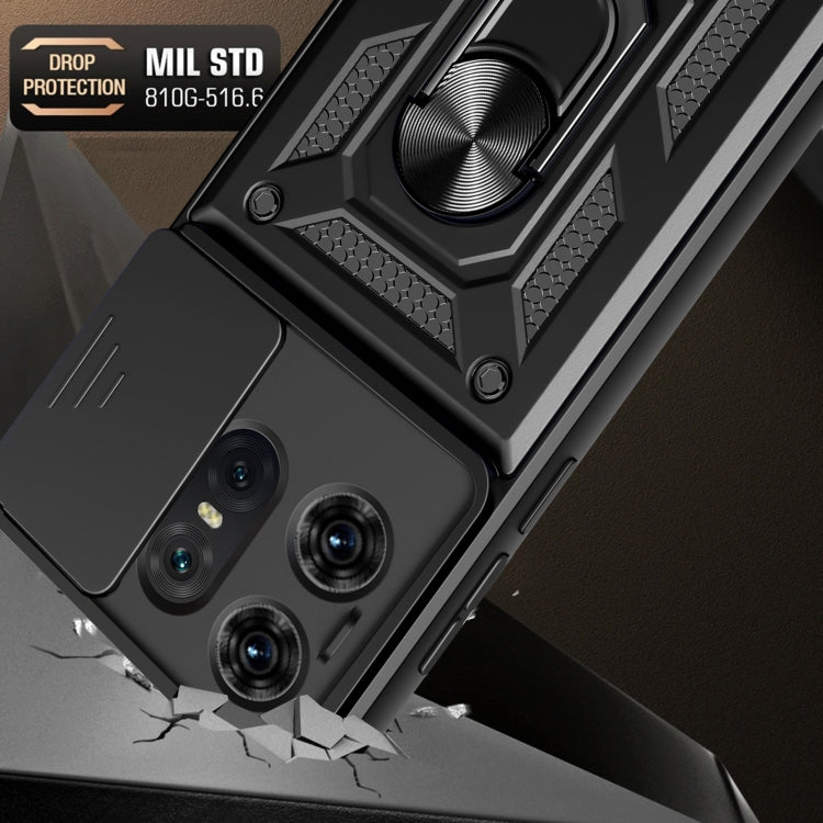 For Motorola Edge 50 Pro Global Sliding Camera Cover Design TPU+PC Phone Case(Silver) by buy2fix