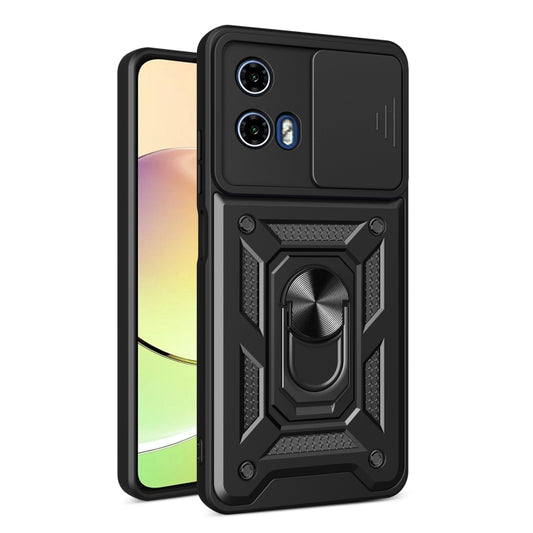 For Motorola Moto G34 5G Sliding Camera Cover Design TPU+PC Phone Case(Black) by buy2fix