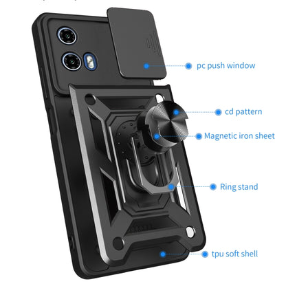 For Motorola Moto G34 5G Sliding Camera Cover Design TPU+PC Phone Case(Black) by buy2fix