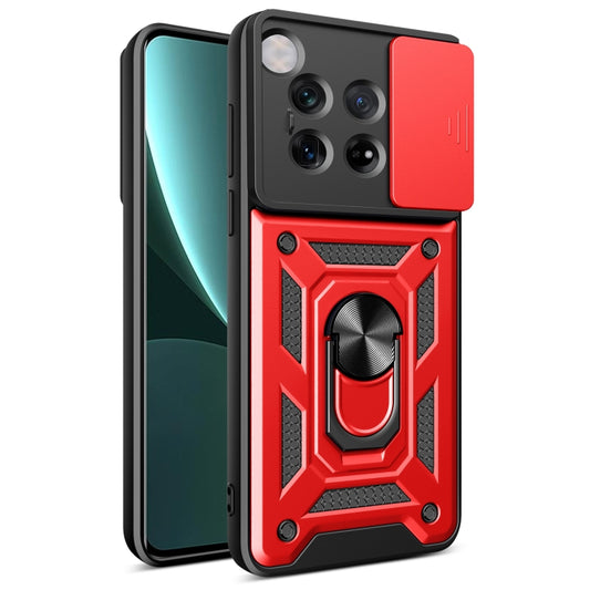 For OnePlus 12 5G Global Sliding Camera Cover Design TPU+PC Phone Case(Red) - OnePlus Cases by buy2fix | Online Shopping UK | buy2fix