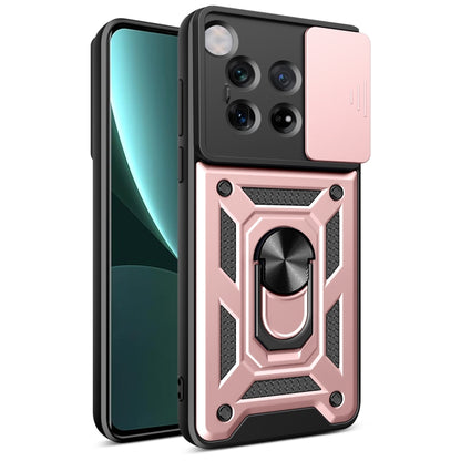 For OnePlus 12 5G Global Sliding Camera Cover Design TPU+PC Phone Case(Rose Gold) - OnePlus Cases by buy2fix | Online Shopping UK | buy2fix