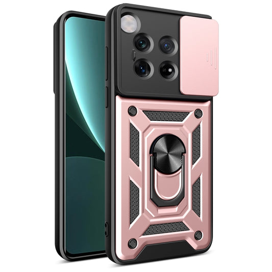 For OnePlus 12 5G Global Sliding Camera Cover Design TPU+PC Phone Case(Rose Gold) - OnePlus Cases by buy2fix | Online Shopping UK | buy2fix