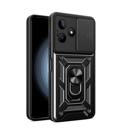 For Realme C53 4G / Narzo N53 4G Sliding Camera Cover Design TPU+PC Phone Case(Black) - Realme Cases by buy2fix | Online Shopping UK | buy2fix