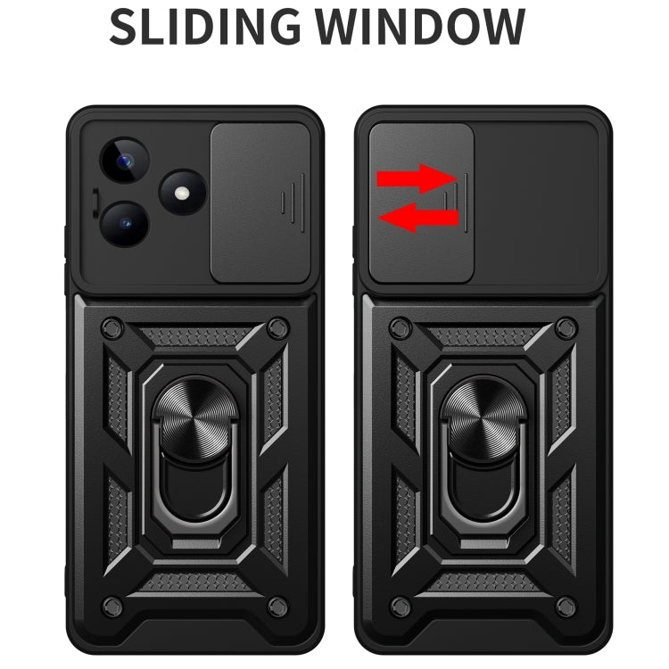 For Realme C53 4G / Narzo N53 4G Sliding Camera Cover Design TPU+PC Phone Case(Black) - Realme Cases by buy2fix | Online Shopping UK | buy2fix