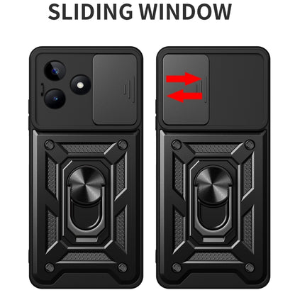 For Realme C53 4G / Narzo N53 4G Sliding Camera Cover Design TPU+PC Phone Case(Black) - Realme Cases by buy2fix | Online Shopping UK | buy2fix