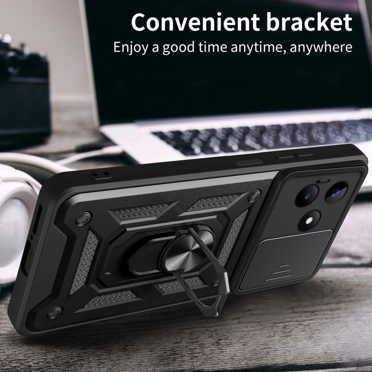 For Realme C53 4G / Narzo N53 4G Sliding Camera Cover Design TPU+PC Phone Case(Black) - Realme Cases by buy2fix | Online Shopping UK | buy2fix