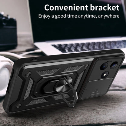 For Realme C53 4G / Narzo N53 4G Sliding Camera Cover Design TPU+PC Phone Case(Black) - Realme Cases by buy2fix | Online Shopping UK | buy2fix