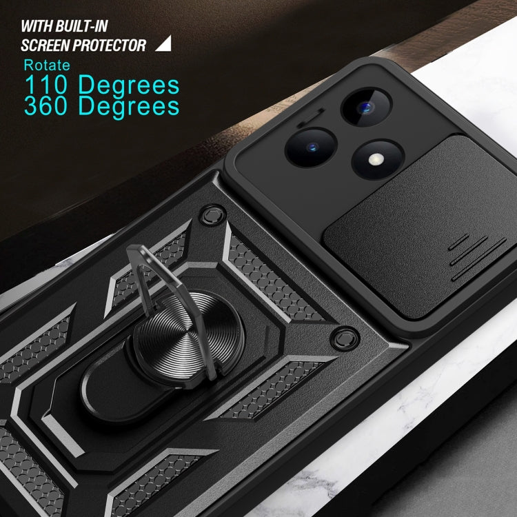 For Realme C53 4G / Narzo N53 4G Sliding Camera Cover Design TPU+PC Phone Case(Black) - Realme Cases by buy2fix | Online Shopping UK | buy2fix