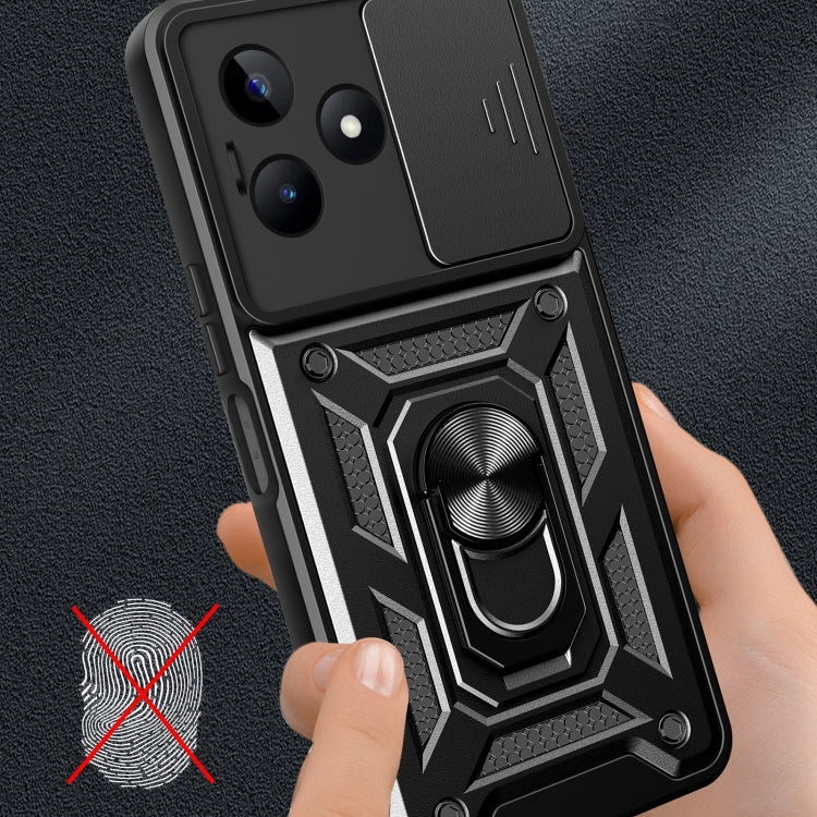 For Realme C53 4G / Narzo N53 4G Sliding Camera Cover Design TPU+PC Phone Case(Black) - Realme Cases by buy2fix | Online Shopping UK | buy2fix
