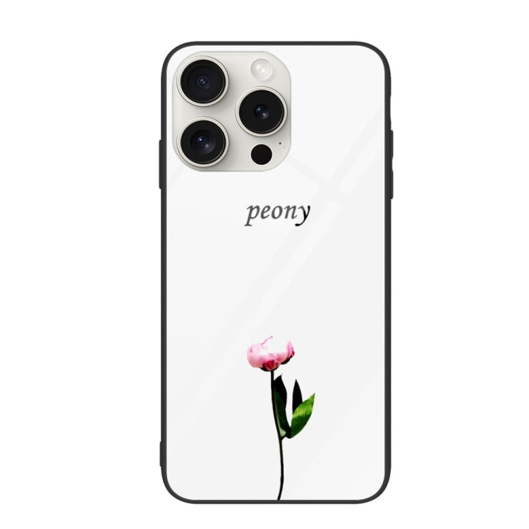 For iPhone 16 Pro Max Colorful Painted Glass Phone Case(A Flower) by buy2fix