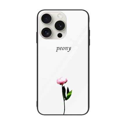For iPhone 16 Pro Max Colorful Painted Glass Phone Case(A Flower) by buy2fix