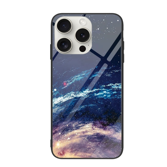 For iPhone 16 Pro Max Colorful Painted Glass Phone Case(Starry Sky) by buy2fix