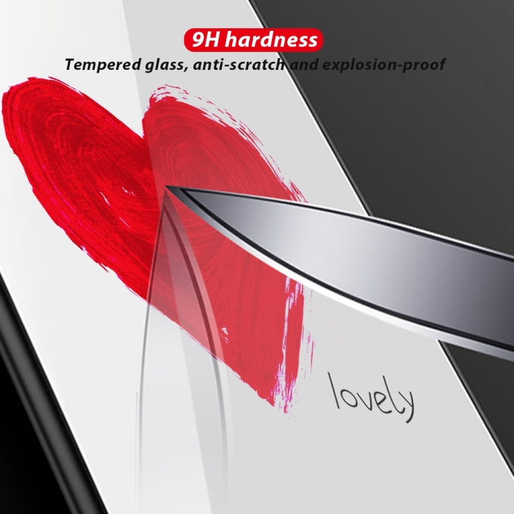 For iPhone 16 Pro Max Colorful Painted Glass Phone Case(Love) by buy2fix