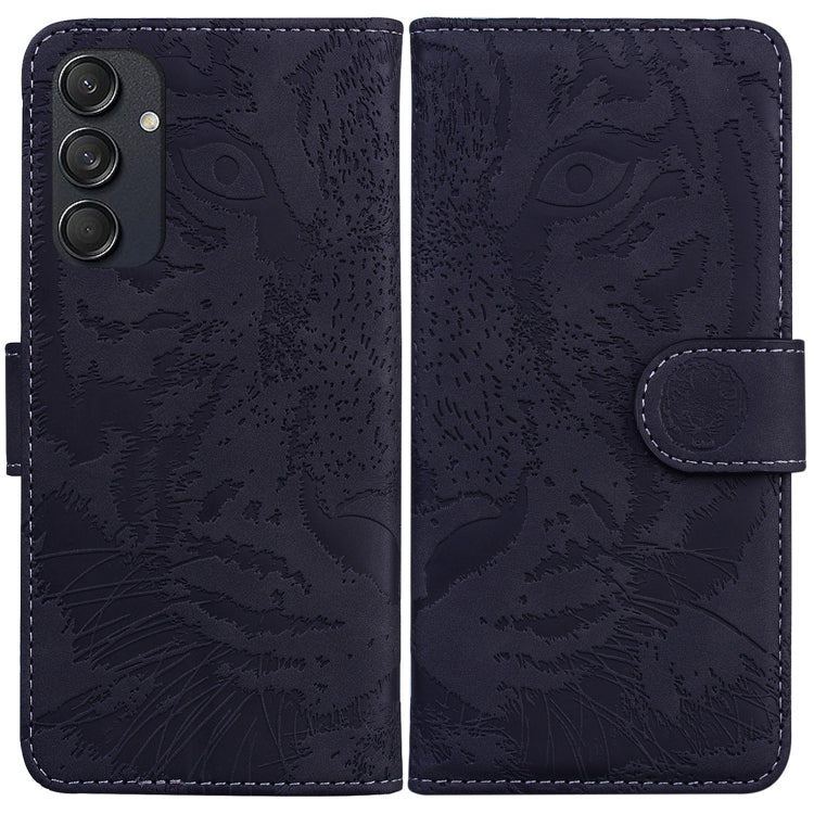 For Samsung Galaxy M55 Tiger Embossing Pattern Flip Leather Phone Case(Black) by buy2fix