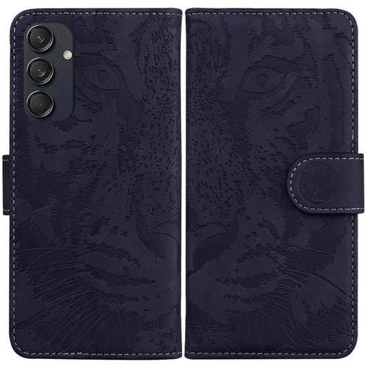 For Samsung Galaxy M55 Tiger Embossing Pattern Flip Leather Phone Case(Black) by buy2fix