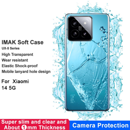 For Xiaomi 14 5G imak UX-5 Series Transparent Shockproof TPU Protective Case(Transparent) - Xiaomi Cases by imak | Online Shopping UK | buy2fix