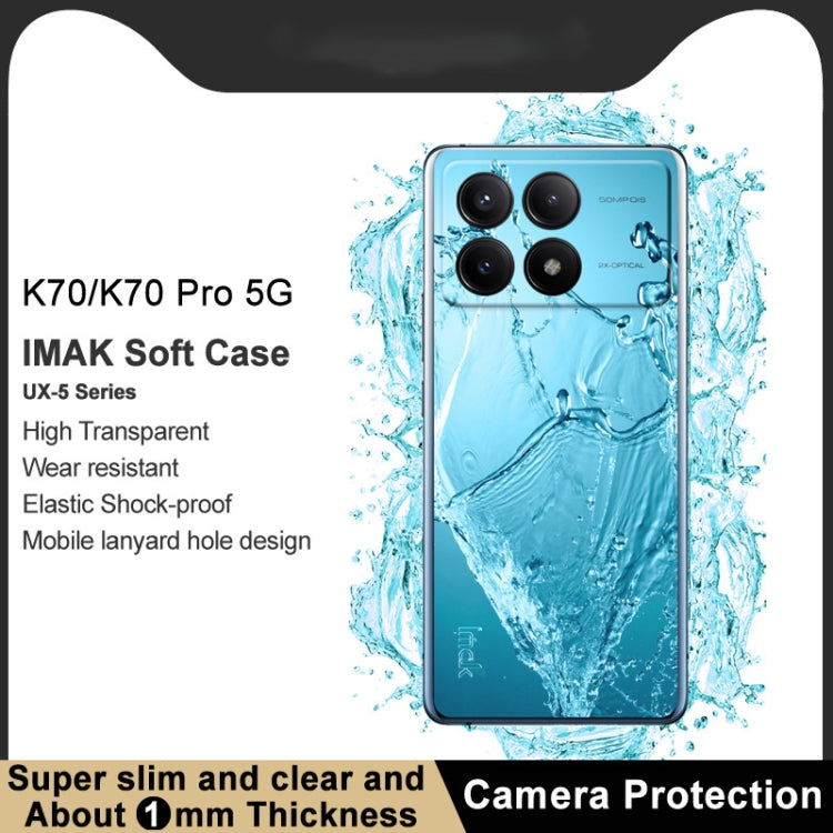 For Xiaomi Redmi K70 5G/K70 Pro 5G imak UX-5 Series Transparent Shockproof TPU Protective Case(Transparent) - Xiaomi Cases by imak | Online Shopping UK | buy2fix